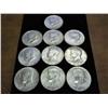 Image 1 : 10 ASSORTED 40% SILVER KENNEDY HALF DOLLARS