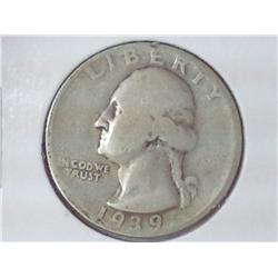 1939-S SILVER WASHINGTON QUARTER