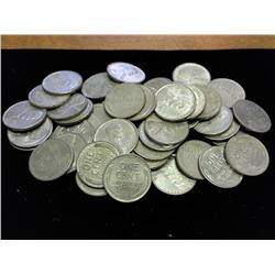 ROLL OF 50-1943-D LINCOLN STEEL WAR CENTS