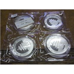 4-2001 CHINA 10 YUAN SILVER PANDA COINS (UNC)