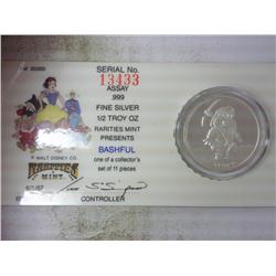 1/2 TROY OZ. SILVER PROOF DISNEY TOKEN