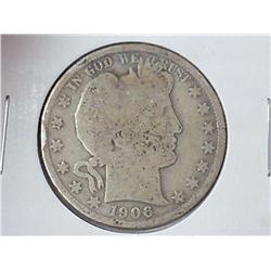 1906-D BARBER HALF DOLLAR