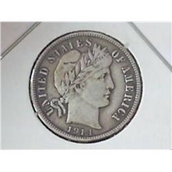 1914-S BARBER DIME (EF)