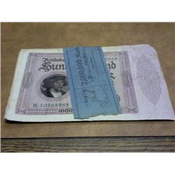 1923 GERMAN 100,000 MARK INFLATION NOTES, 17 NOTES