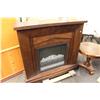 Image 1 : Brown Mantle Piece With Electric Fireplace