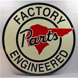 LARGE PONTIAC FACTORY PARTS EMBOSSED METAL ADVERTI