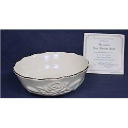 LENOX ROSE BLOSSOM BOWL W/ 24K GOLD RIM - Approx.