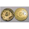 Image 2 : LOT OF 2 VINTAGE DOAK TAVERN TRADE TOKENS - SEASID