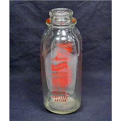 VINTAGE ALPENROSE DAIRY GLASS ADVERTISING MILK BOT