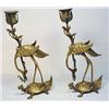 Image 1 : PAIR OF CRANE AND DRAGON TORTOISE FIGURAL CANDLE H