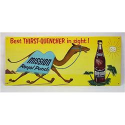 MISSION ROYAL PUNCH SODA METAL ADVERTISING SIGN -