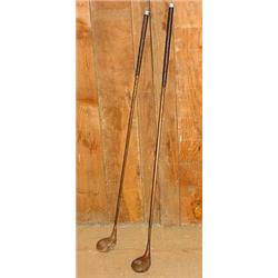 LOT OF 2 VINTAGE WOODEN SHAFT GOLF CLUBS - One is