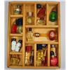 Image 1 : LOT OF VINTAGE MINIATURE PERFUMES IN WOODEN SHADOW
