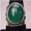 Image 1 : MENS GEMSTONE RING - GERMAN SILVER - SZ. 10