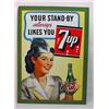 Image 1 : 7-UP SODA YOUR STAND BY METAL ADVERTISING SIGN - A