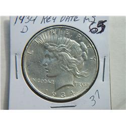 1934-D PEACE DOLLAR