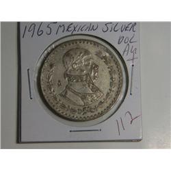 1965 SILVER MEXICAN DOLLAR