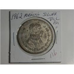 1962 SILVER MEXICAN DOLLAR