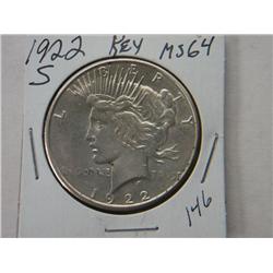 1922-S PEACE DOLLAR