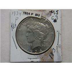 1934-P PEACE DOLLAR
