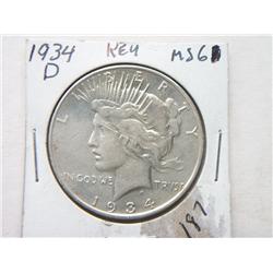 1934-D PEACE DOLLAR