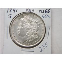1891-S MORGAN DOLLAR