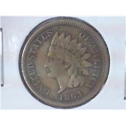 1863 INDIAN HEAD CENT (FINE+)