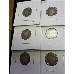 1902, 05, 09, 12-D, 13 & 14 BARBER DIMES