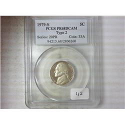 1979-S TYPE II JEFFERSON NICKEL PCGS PR68DCAM