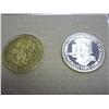 Image 2 : 2 ALADDIN HOTEL CASINO TOKENS (1 IS 1 OZ SILVER)