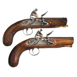 Pair of George Goodwin Flintlock Pocket Pistols A) Goodwin London Flintlock Pistol 