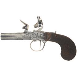 Engraved European Flintlock Pocket Pistol