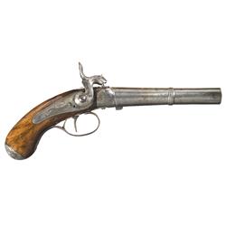Queen Ann Style Percussion Belt Pistol with Engraving