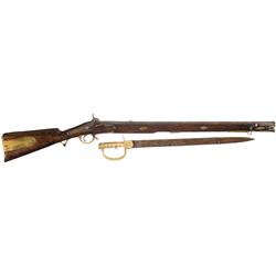 Unmarked Brunswick Style Percussion Rifle with Sword Bayonet
