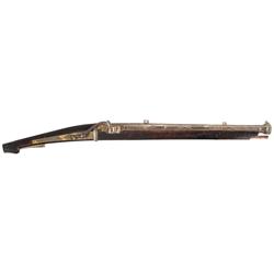 Highly Ornate and Massive Silver and Gold Inlaid Japanese Matchlock
