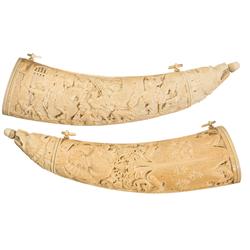 Relief Carved Ivory Flask