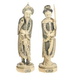 Two Modern Carved Oriental Figurines
