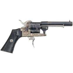 Excellent Belgian E. Le Faucheux Pinfire Pocket Revolver