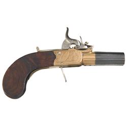 Southall London Marked Screw Barrel Folding Trigger Percussion Pocket Pistol