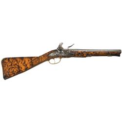 Engraved European Flintlock Carbine with Attractive Maple Stock