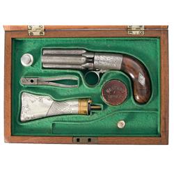 Cased Engraved Unmarked European Pepperbox