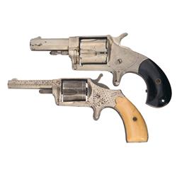 Two Antique Spur Trigger Revolvers A) Hopkins & Allen XL No. 5 Revolver 