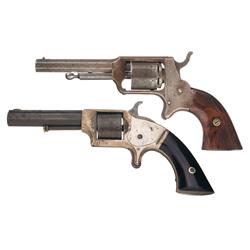 Two Antique Spur Trigger Revolvers A) Scarce F.D. Bliss Pocket Revolver 