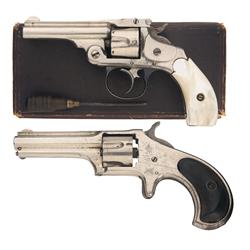 Two Antique Revolvers A) Smith & Wesson 2nd Model .32 Double Action Revolver with Pearl Grips and Bo