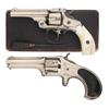 Image 1 : Two Antique Revolvers A) Smith & Wesson 2nd Model .32 Double Action Revolver with Pearl Grips and Bo