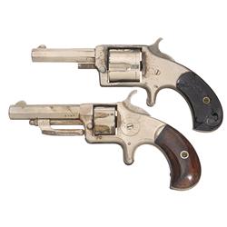 Two Antique Spur Trigger Revolvers A) Aetna Arms 3 Pocket Revolver 