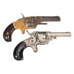 Two Antique Spur Trigger Revolvers A) Aetna Arms Pocket Revolver 