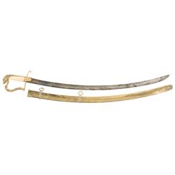 U.S. Eagle Pommel Officer's Saber with Engraved Brass Scabbard