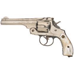 Spanish Orbea Hermanos Copy of Smith & Wesson Double Action Revolver with Pearl Grips