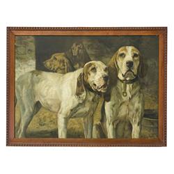 Framed Henry R. Poore Winchester "Bear Dog" Advertisement Print